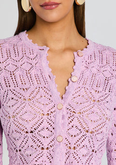 Giuliana Metallic Crochet Cardigan