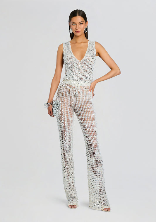 Nirvana Sequin Crochet Jumpsuit