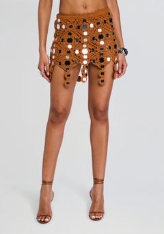 Clarie Metallic Crochet Skirt