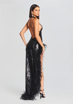 Vixen Sequin Feather Dress