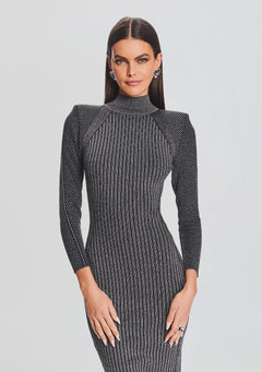 Aylin Metallic Rib Knit Dress