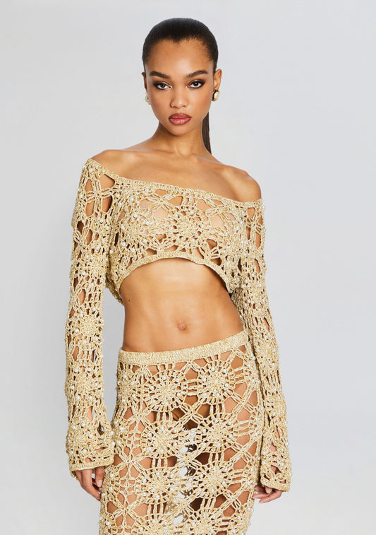 Sadie Metallic Crochet Top