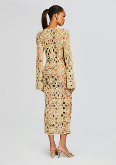 Yesly Metallic Crochet Dress