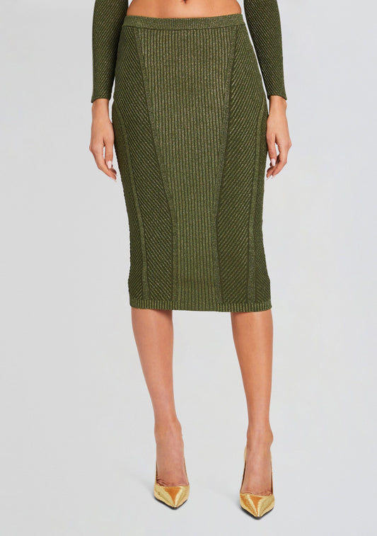 Posie Metallic Rib Knit Skirt