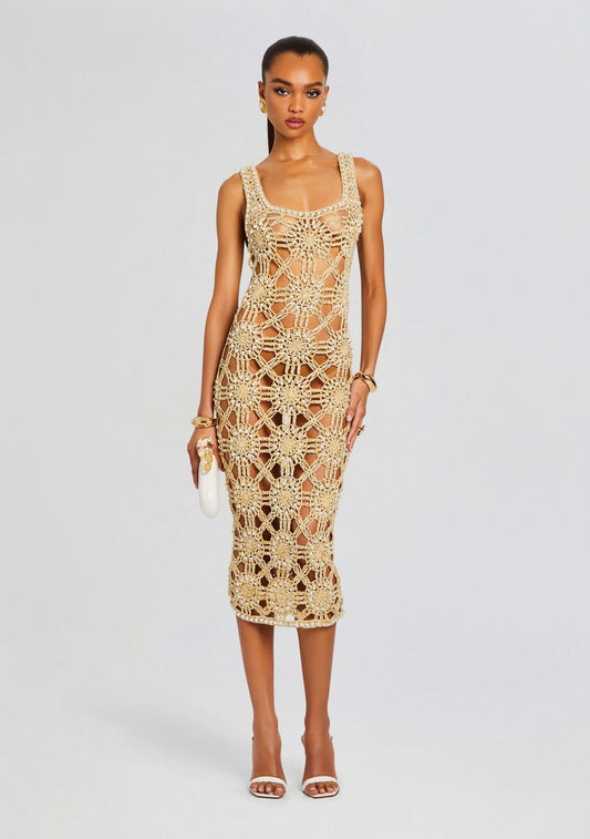 Saffron Knit Crochet Dress