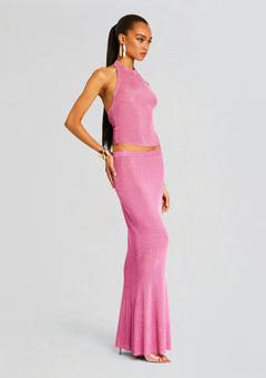 Harmony Metallic Knit Skirt
