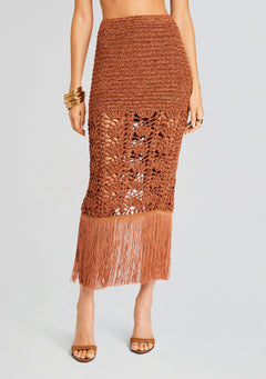 Naida Metallic Crochet Skirt