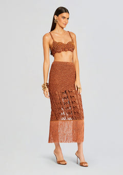 Naida Metallic Crochet Skirt