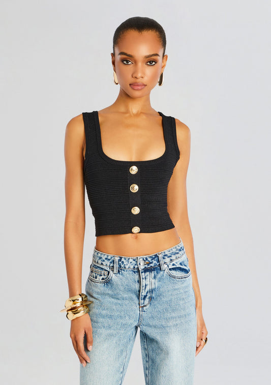 Nella Metallic Knit Top