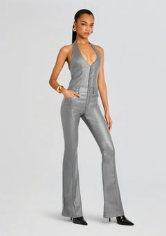 Cynthia Coated Denim Jumpsuit