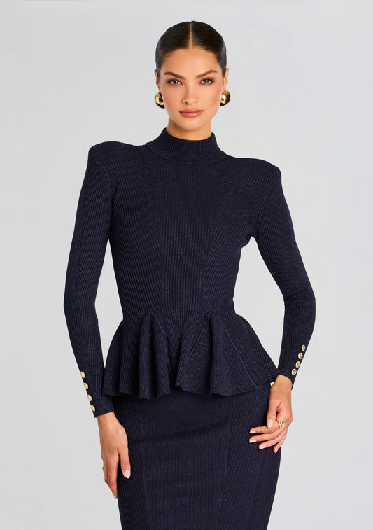 Kasha Metallic Knit Top