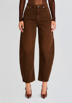 Marbel Mid Rise Barrel Jean