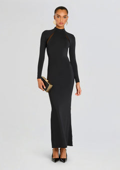 Krystal Maxi Dress with Mesh Paneling