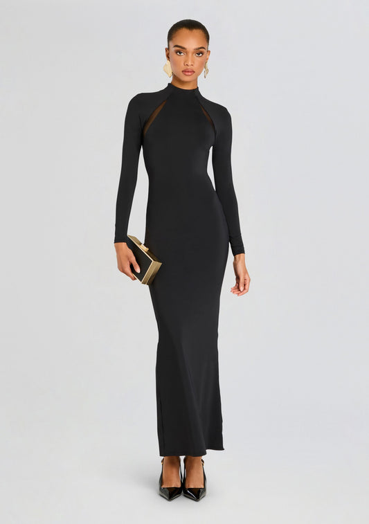 Krystal Maxi Dress with Mesh Paneling