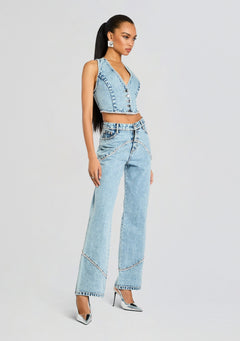 Jordi Embellished Denim Vest