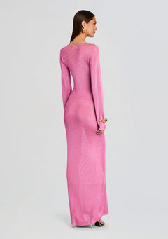 Carmel Metallic Knit Maxi Dress