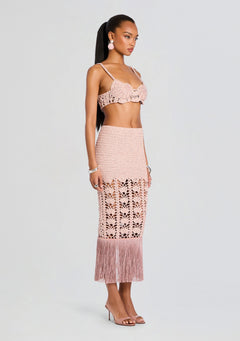 Bellini Metallic Crochet Top