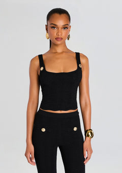 Aloe Metallic Rib Knit Top