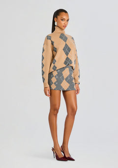 Cecilie Embellished Knit Skirt