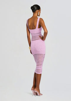 Avril Metallic Crochet Dress
