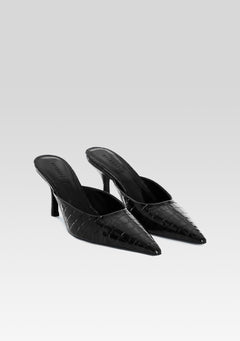 Francesca Leather Kitten Mule