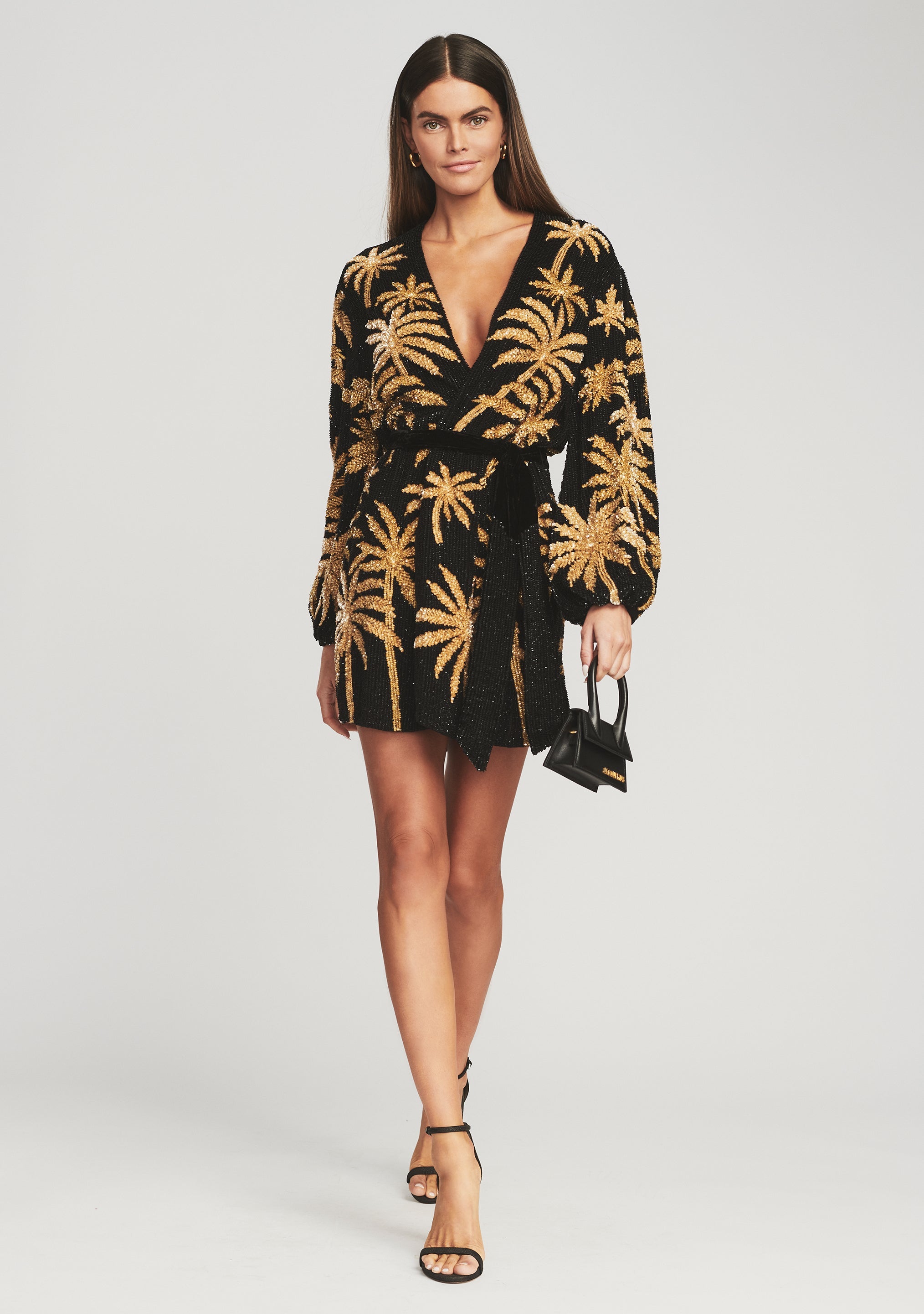 Gabrielle Sequin Palm Robe