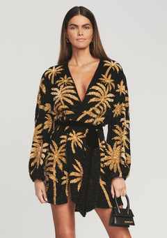 Gabrielle Sequin Palm Robe