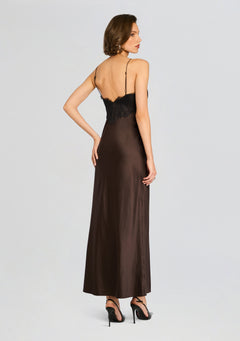 Grenache Satin Maxi Dress