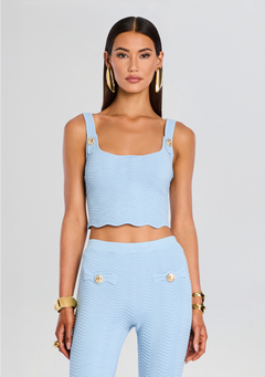 Aloe Metallic Rib Knit Top