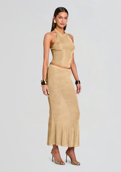Harmony Metallic Knit Skirt