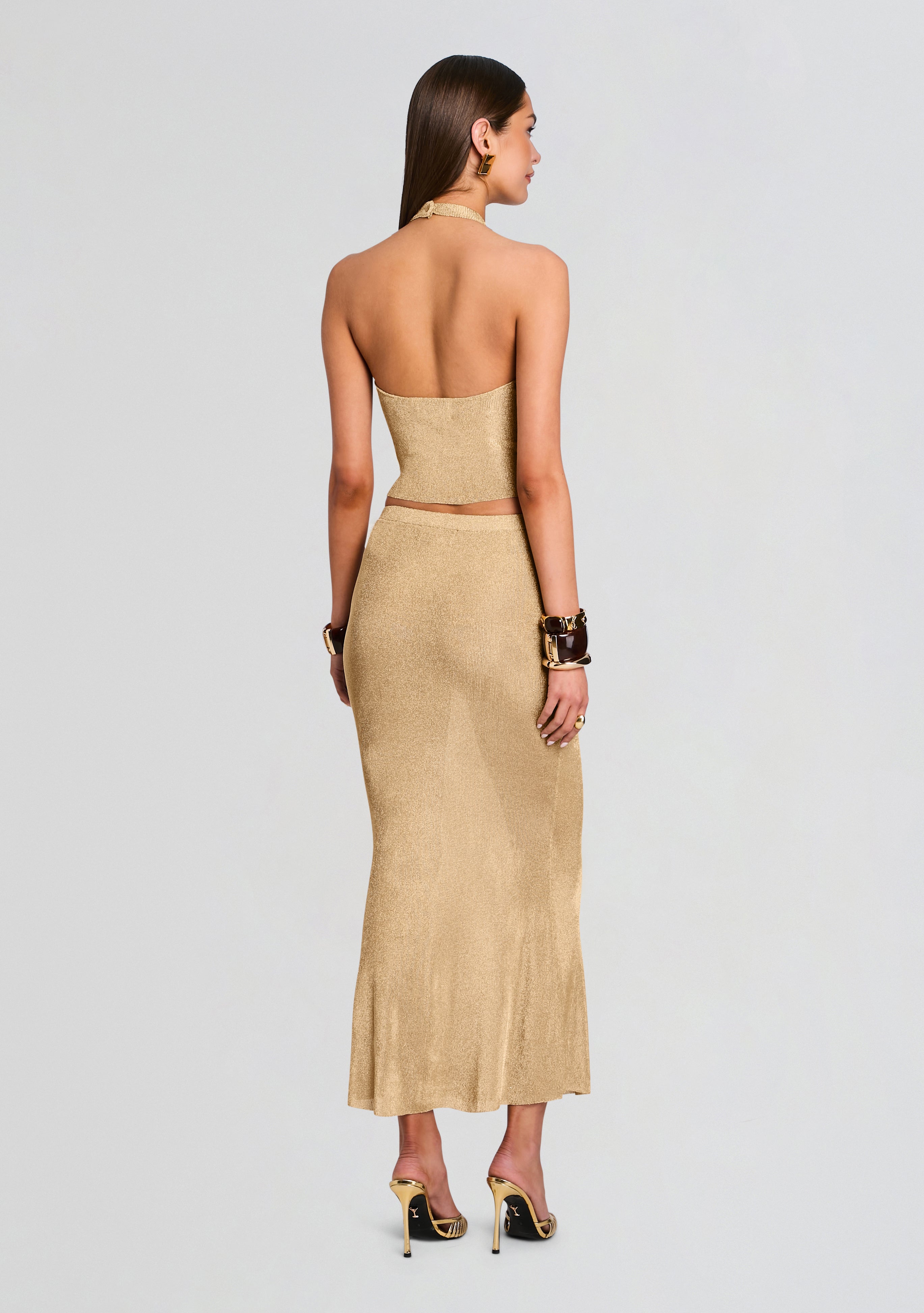 Harmony Metallic Knit Skirt