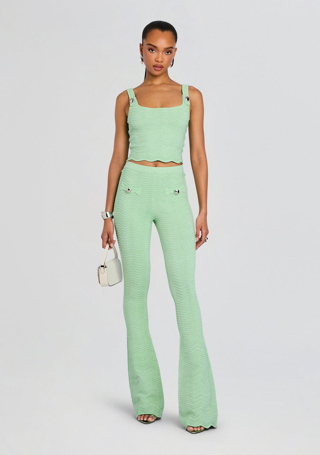 Aloe Metallic Rib Knit Top
