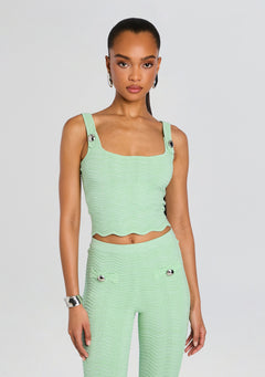 Aloe Metallic Rib Knit Top