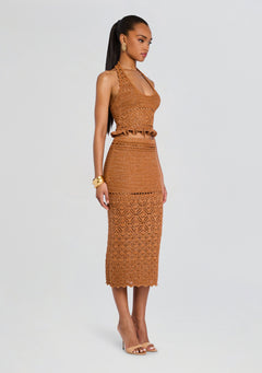 Laurine Metallic Crochet Top