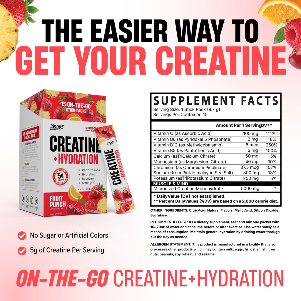 Creatine + Hydration Stick Packs