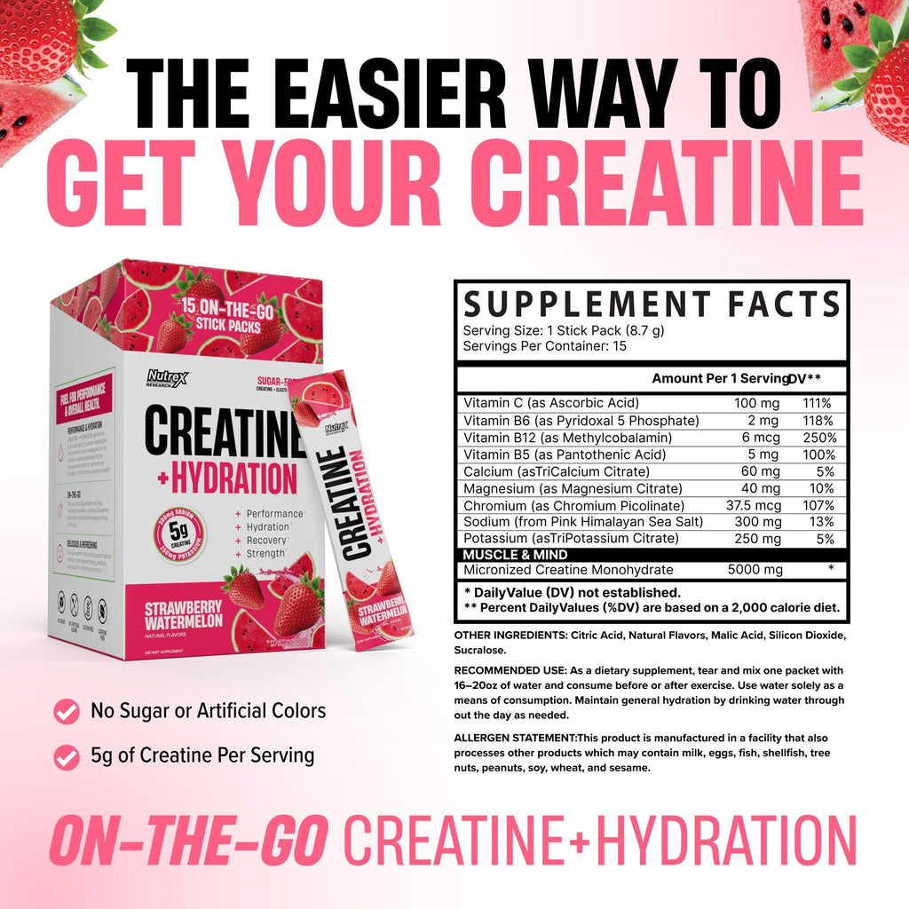Creatine + Hydration Stick Packs
