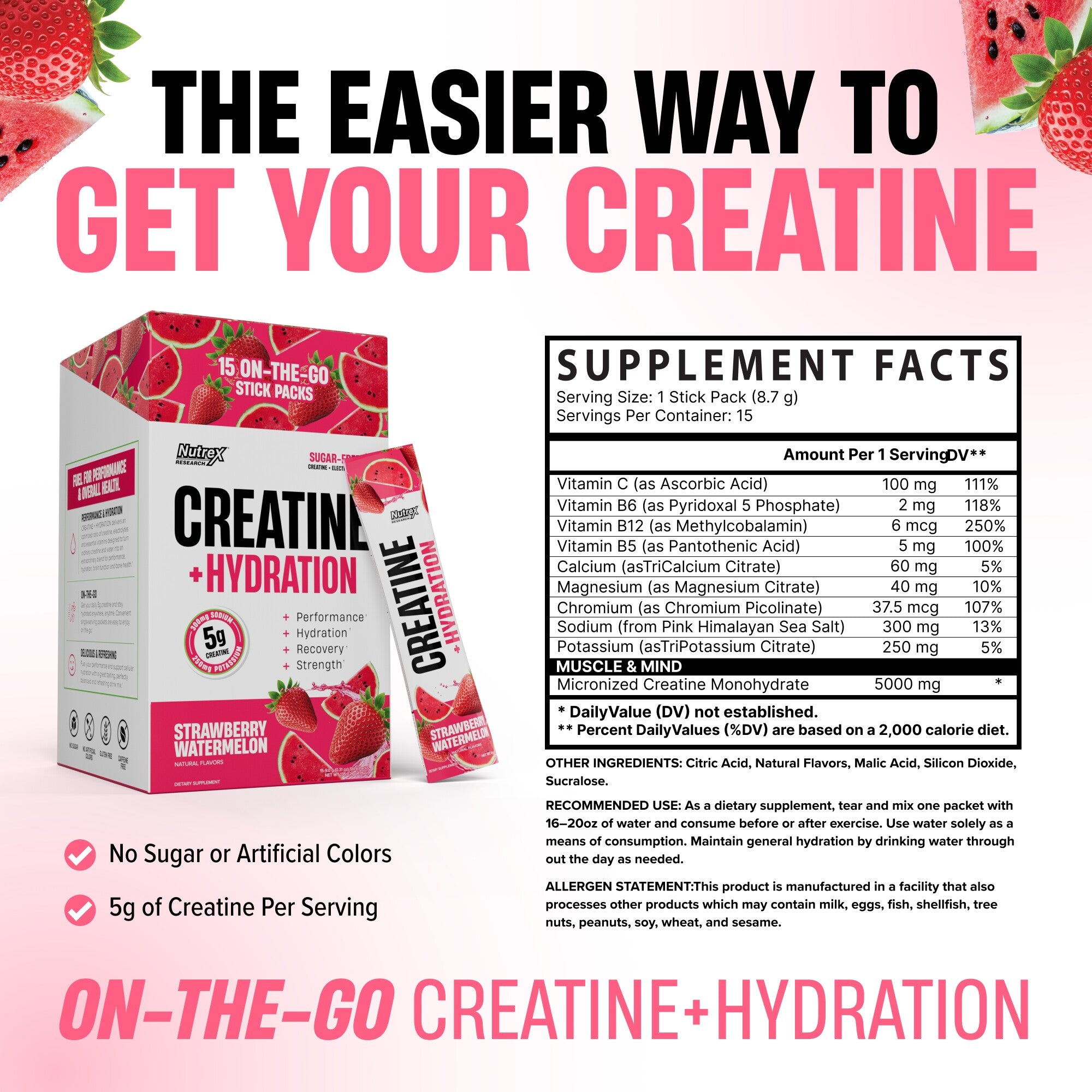 Creatine + Hydration Stick Packs