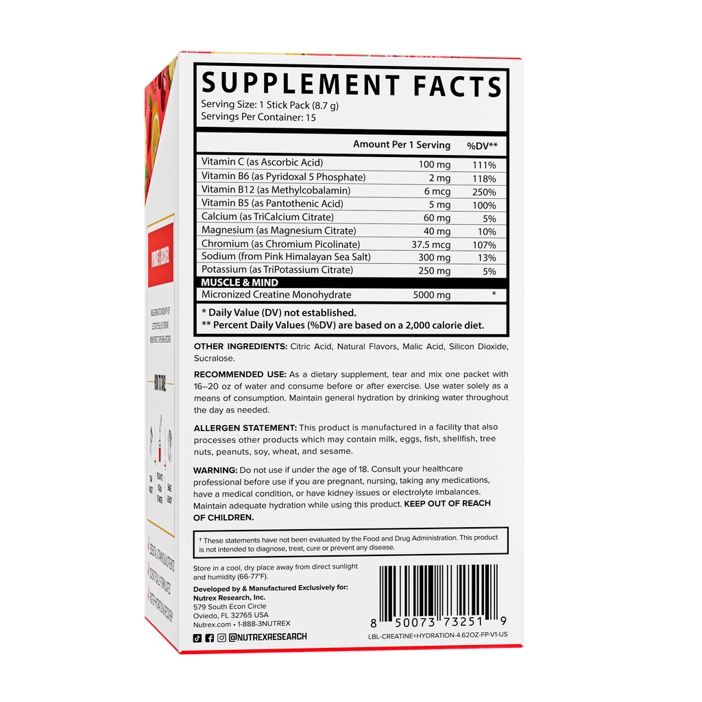 Creatine + Hydration Stick Packs