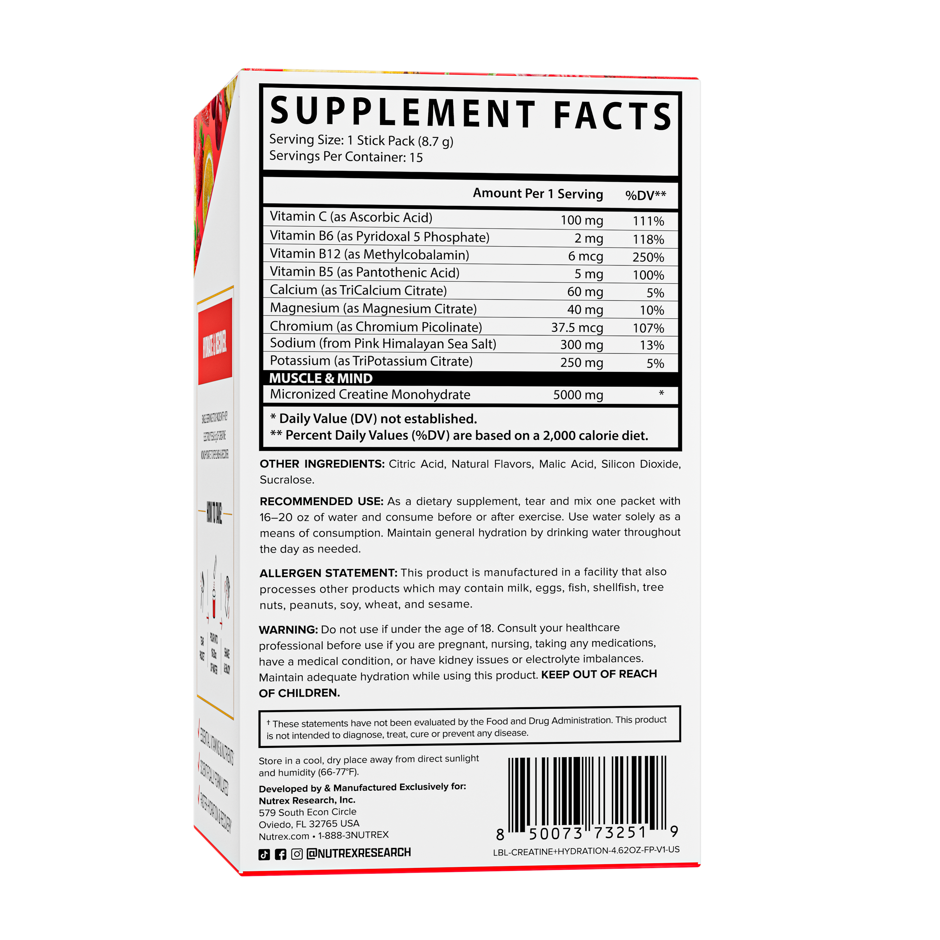 Creatine + Hydration Stick Packs