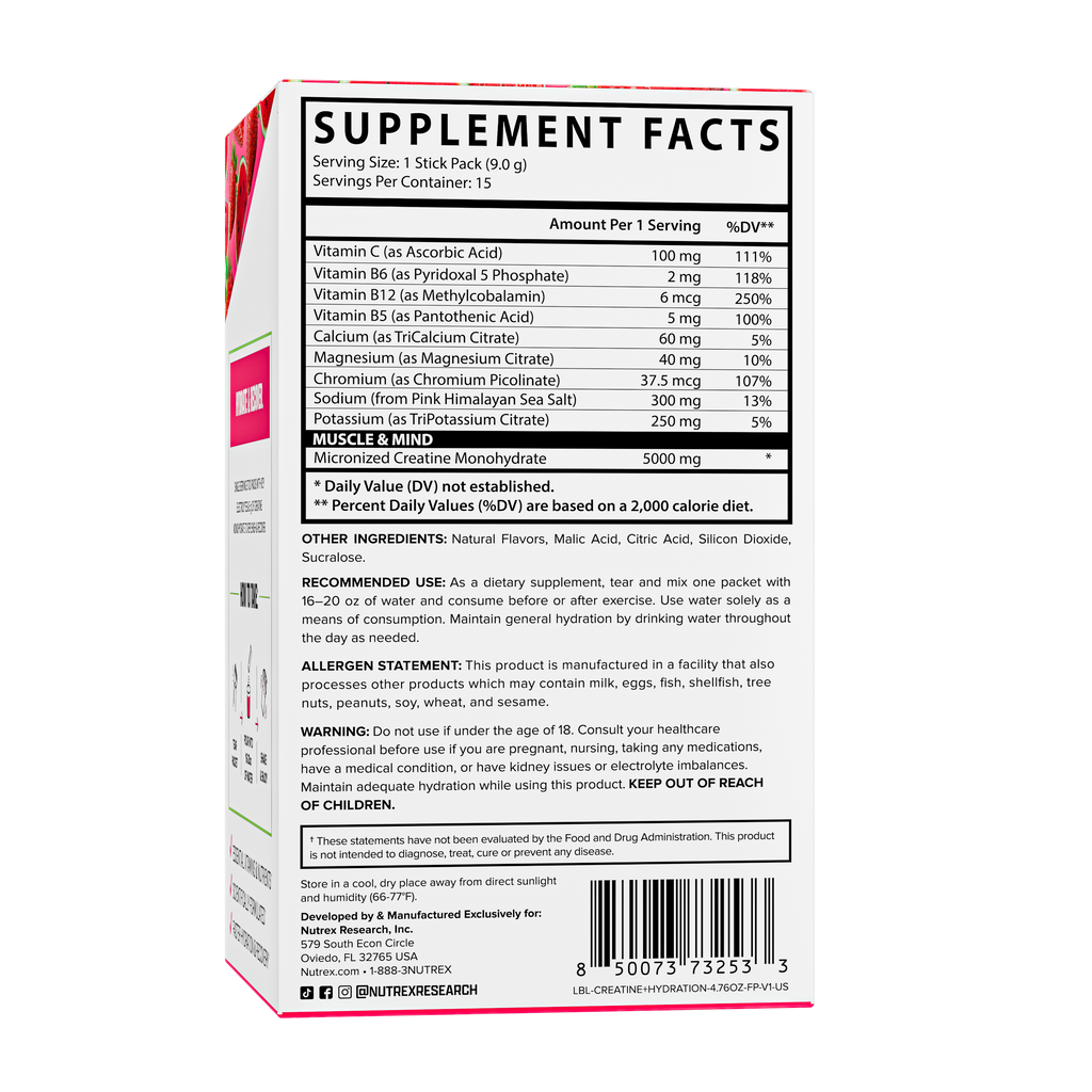 Creatine + Hydration Stick Packs