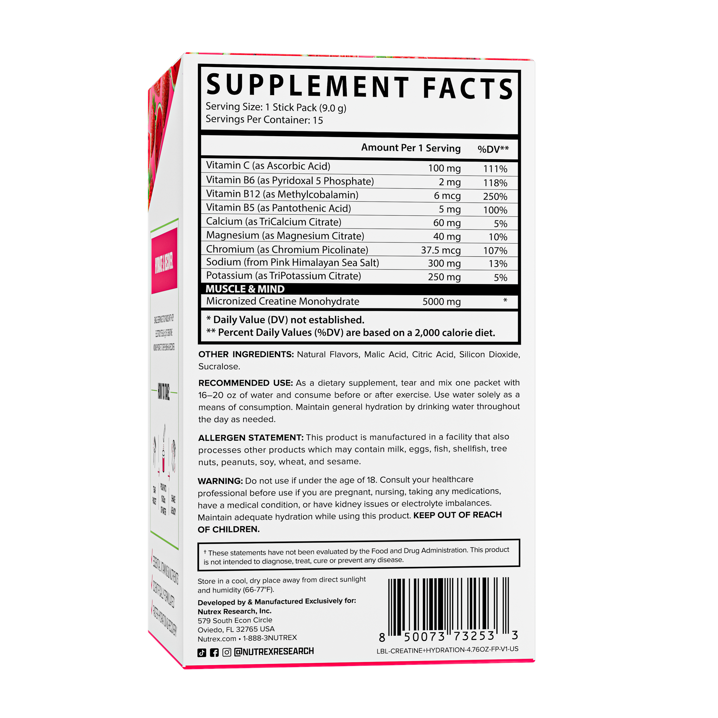 Creatine + Hydration Stick Packs
