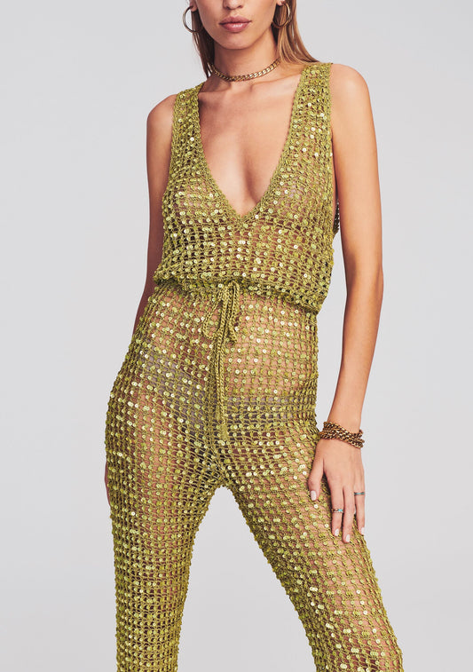 Nirvana Sequin Crochet Jumpsuit