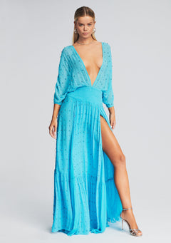Tennie Embellished Silk Chiffon Dress