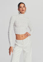 Brooks Embellished Chiffon Top