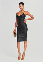 Aiden Coated Denim Midi Dress