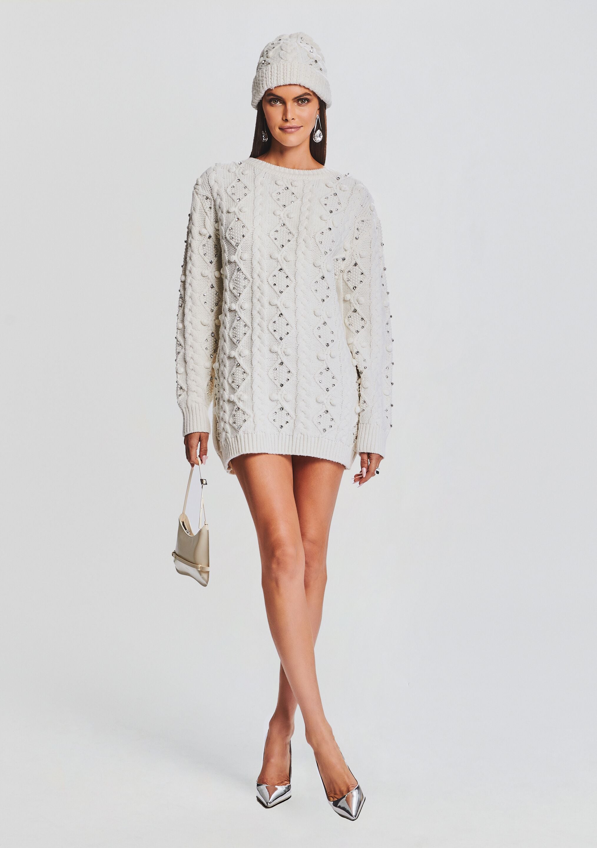 Evia Embellished Knit Hat