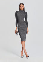 Aylin Metallic Rib Knit Dress