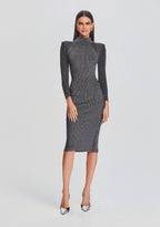 Aylin Metallic Rib Knit Dress