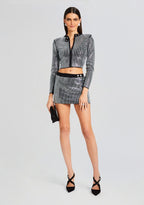Delta Embellished Knit Skirt