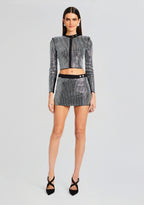 Delta Embellished Knit Skirt